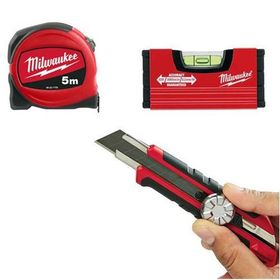 Milwaukee T4932471129 3'lü Set Maket Bıçağı Metre Ve Su Terazisi