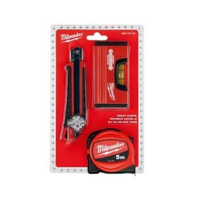 Milwaukee T4932471129 3'lü Set Maket Bıçağı Metre Ve Su Terazisi