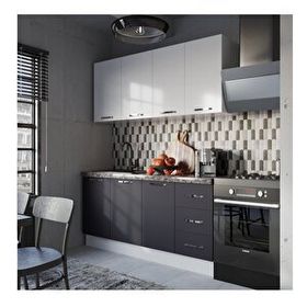 Minar 170 A2 Beyaz Antrasit 170 cm Mutfak Dolabı