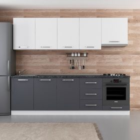 Minar 260-A8 Kristal Beyaz Antrasit 260 cm Mutfak Dolabı