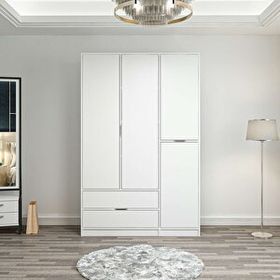 Minar Elina 3 Kapaklı Beyaz Dolap