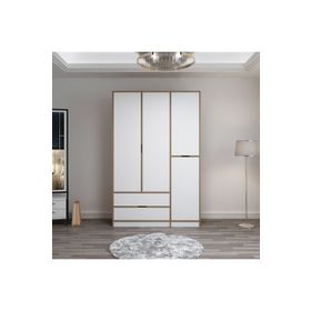 Minar Elina 3 Kapaklı Dore/Beyaz Dolap