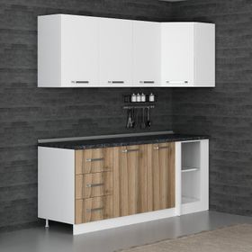 Minar K205-D2 Beyaz Dore 205 cm Köşe Mutfak Dolabı
