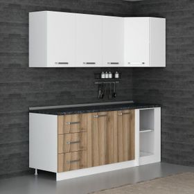 Minar K205-D2 Beyaz Dore 205 cm Köşe Mutfak Dolabı