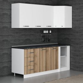 Minar K205-D2 Beyaz Dore 205 cm Köşe Mutfak Dolabı