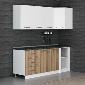 Minar K205-D2 Beyaz Dore 205 cm Köşe Mutfak Dolabı