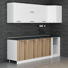 Minar K240-D2 Beyaz Dore 240 cm Köşe Mutfak Dolabı