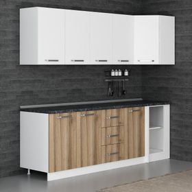 Minar K240-D4 Beyaz Dore 240 cm Köşe Mutfak Dolabı