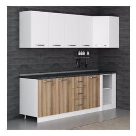 Minar K240-D4 Beyaz Dore 240 cm Köşe Mutfak Dolabı