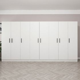 Minar Kale Beyaz 8 Kapak Aynalı 4 Çekmece Zincir Dolap