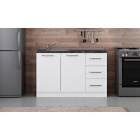 Minar Mobilya 130-B2-Alt Beyaz 130 CM Mutfak Dolabı