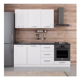 Minar Mobilya 210-B6 Beyaz 210 cm Hazır Mutfak Dolabı