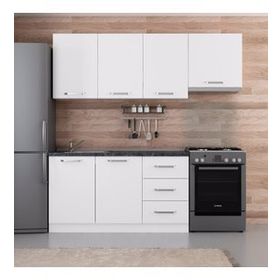 Minar Mobilya 210-B7 Beyaz 210 cm Hazır Mutfak Dolabı