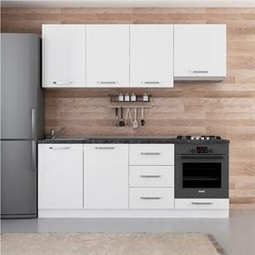 Minar Mobilya 210-B8 Beyaz 210 cm Hazır Mutfak Dolabı