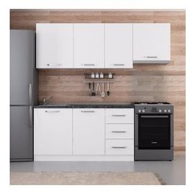 Minar Mobilya 215-B4 Beyaz 215 cm Hazır Mutfak Dolabı