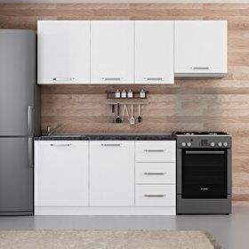 Minar Mobilya 215-B4 Beyaz 215 cm Hazır Mutfak Dolabı