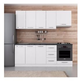 Minar Mobilya 220-B6 Beyaz 220 cm Hazır Mutfak Dolabı