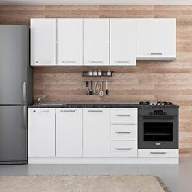 Minar Mobilya 220-B6 Beyaz 220 cm Hazır Mutfak Dolabı