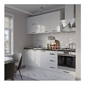 Minar Mobilya 220-B7 Beyaz 220 cm Hazır Mutfak Dolabı