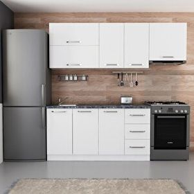 Minar Mobilya 220-B8 Beyaz 220 cm Hazır Mutfak Dolabı