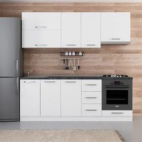Minar Mobilya 220-B9 Beyaz 220 cm Hazır Mutfak Dolabı