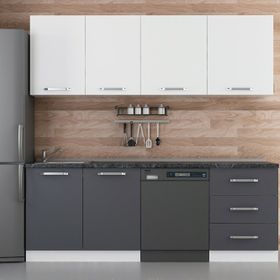 Minar Mobilya 220 cm Beyaz Antrasit 220 A12 Mutfak Dolabı