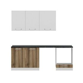 Minar Mobilya 220 cm Beyaz Ceviz 220 D13 Mutfak Dolabı