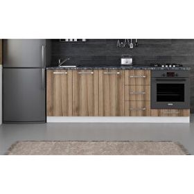Minar Mobilya 220 cm Beyaz/Ceviz 220-d4 Alt Mutfak Dolabı