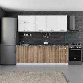 Minar Mobilya 220-D2 Beyaz Dore 220 cm Hazır Mutfak Dolabı
