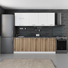 Minar Mobilya 220-D2 Beyaz Dore 220 cm Hazır Mutfak Dolabı