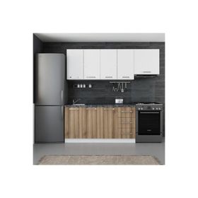 Minar Mobilya 220-D5 Beyaz Dore 220 cm Hazır Mutfak Dolabı
