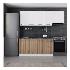 Minar Mobilya 220-D5 Beyaz Dore 220 cm Hazır Mutfak Dolabı