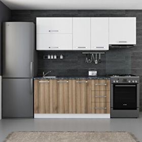 Minar Mobilya 220-D8 Beyaz Dore 220 cm Hazır Mutfak Dolabı