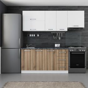 Minar Mobilya 220-D8 Beyaz Dore 220 cm Hazır Mutfak Dolabı