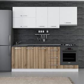 Minar Mobilya 220-D9 Beyaz Dore 220 cm Hazır Mutfak Dolabı
