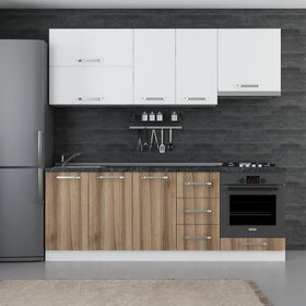 Minar Mobilya 220-D9 Beyaz Dore 220 cm Hazır Mutfak Dolabı