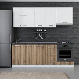 Minar Mobilya 220-D9 Beyaz Dore 220 cm Hazır Mutfak Dolabı