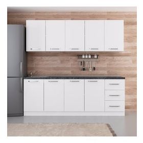 Minar Mobilya 225-B2 Beyaz 225 cm Hazır Mutfak Dolabı