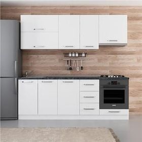 Minar Mobilya 225-B5 Beyaz 225 cm Hazır Mutfak Dolabı