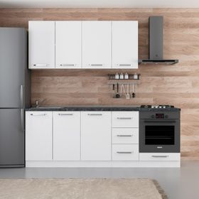Minar Mobilya 225-B6 Beyaz 225 cm Hazır Mutfak Dolabı