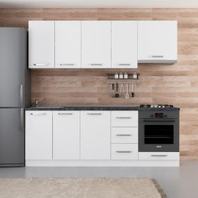 Minar Mobilya 225-B8 Beyaz 225 cm Hazır Mutfak Dolabı