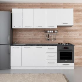 Minar Mobilya 225-B8 Beyaz 225 cm Hazır Mutfak Dolabı