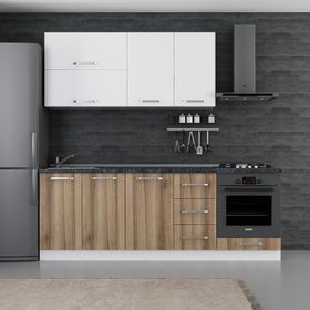 Minar Mobilya 225-D3 Beyaz Dore 225 cm Hazır Mutfak Dolabı