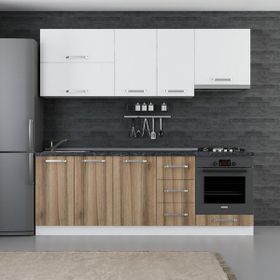 Minar Mobilya 225-D5 Beyaz Dore 225 cm Hazır Mutfak Dolabı