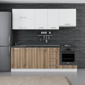 Minar Mobilya 225-D5 Beyaz Dore 225 cm Hazır Mutfak Dolabı