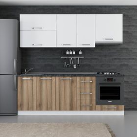 Minar Mobilya 225-D5 Beyaz Dore 225 cm Hazır Mutfak Dolabı