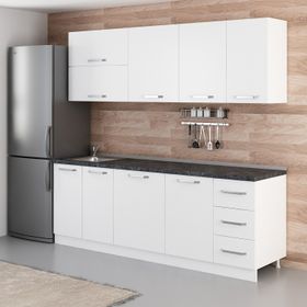 Minar Mobilya 230-B2 Beyaz 230 cm Hazır Mutfak Dolabı