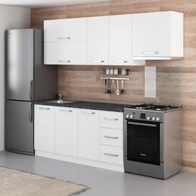 Minar Mobilya 230-B4 Beyaz 230 cm Hazır Mutfak Dolabı