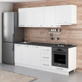 Minar Mobilya 230-B8 Beyaz 230 cm Hazır Mutfak Dolabı