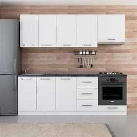 Minar Mobilya 230-B8 Beyaz 230 cm Hazır Mutfak Dolabı